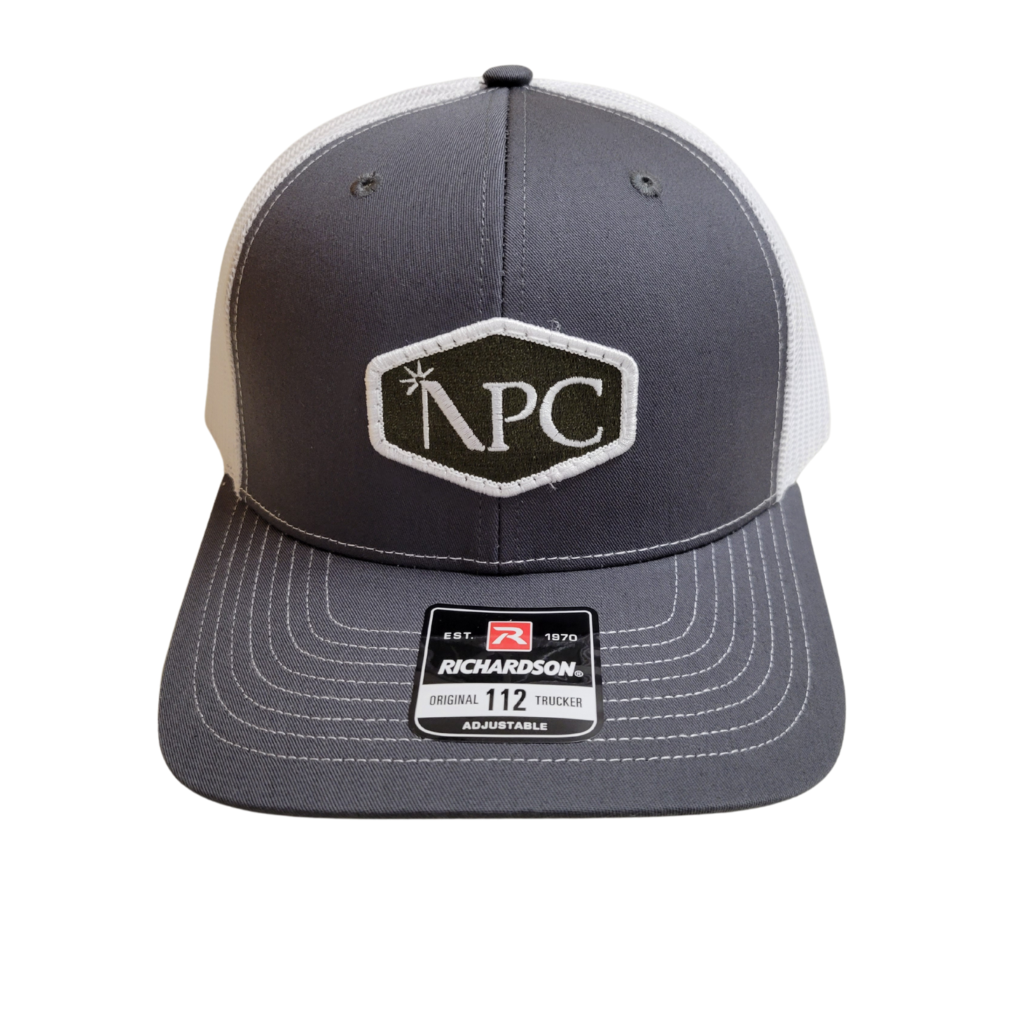 NPC Classic Trucker Patch Hat | Gray Charcoal & White