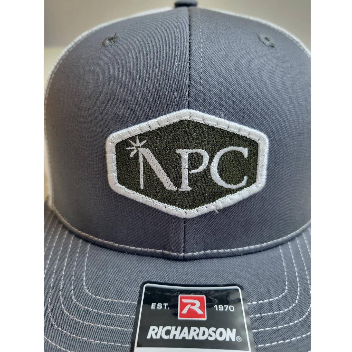 NPC Classic Trucker Patch Hat | Gray Charcoal & White